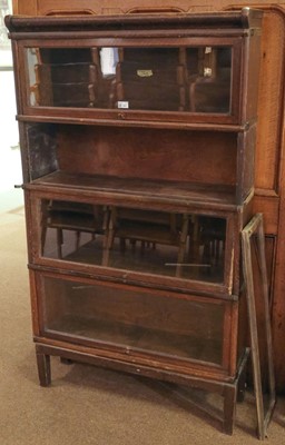 Lot 423 - Bookcase. A 1920s Globe Wernicke 4-tier bookcase