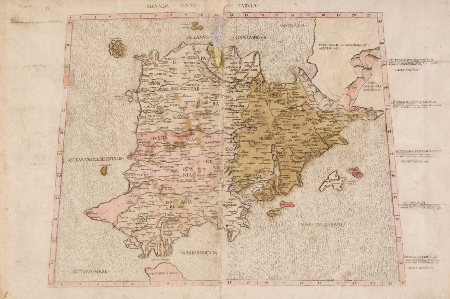 Lot 205 - Spain & Portugal. Ptolemy (Claudius), Secunda Europe Tabula, Rome  [1478 - 1509]