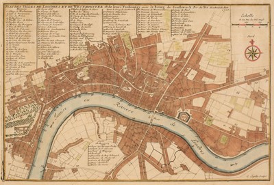 Lot 179 - London. De Fer (Nicolas), Plan des Villes de Londres et de Westminster..., Paris, 1705