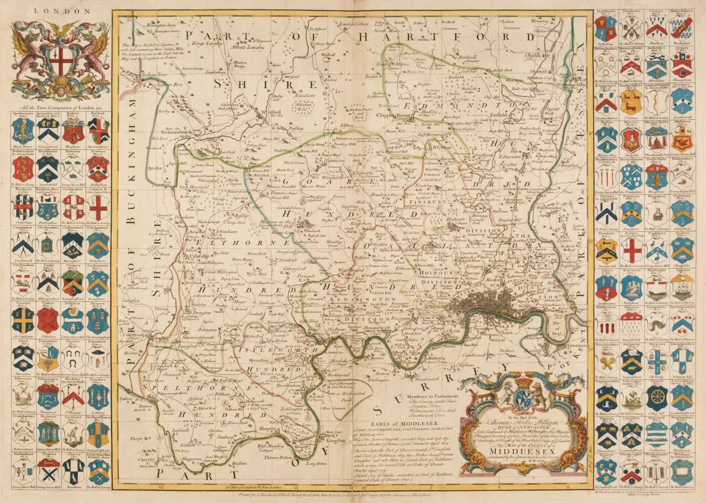 Lot 187 - Middlesex. Seale (Richard), ..., Map of the County of Middlesex..., 1765