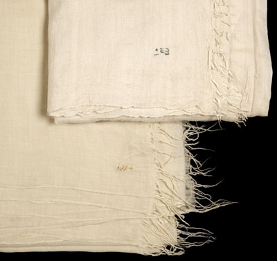 Lot 186 - Shawls. A fine cream pashmina, and one other similar, circa 1810/20