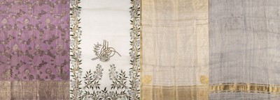 Lot 776 - Shawl. A Varanasi silk brocade stole, North India, late 19th/early 20th century, & 3 others