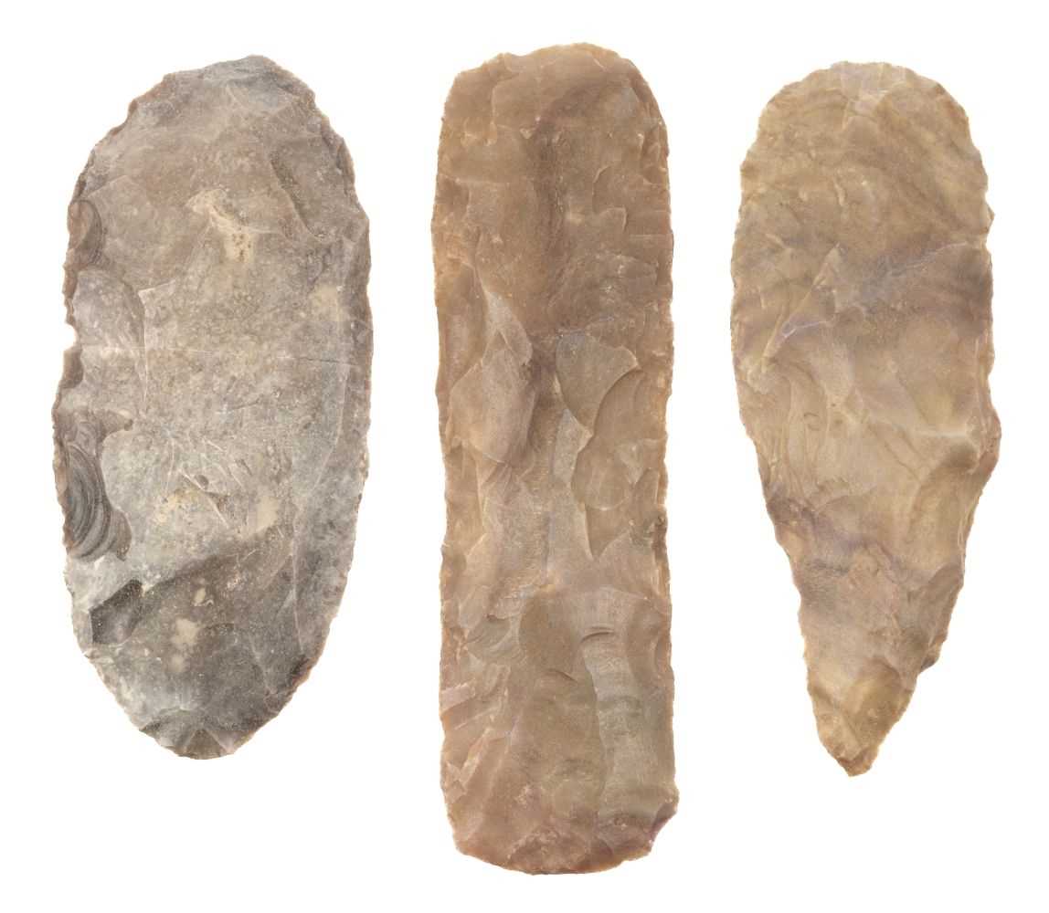 Lot 129 - Mauritania. A collection of three Neolithic axe heads found in Mauritania