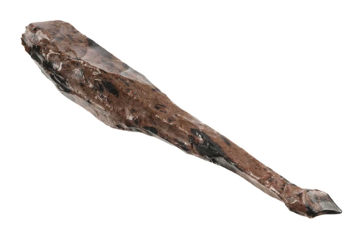 Lot 134 - Mexico. A Neolithic knapped drill made mahogany jasper from Mexico