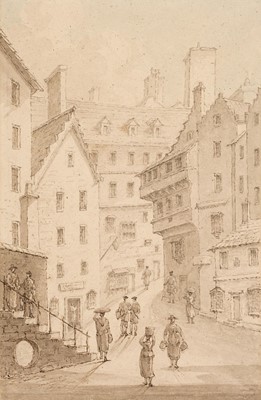 Lot 229 - Sunderland (Thomas, 1744-1828). View Looking up the West Bow from the Cowgate, Edinburgh