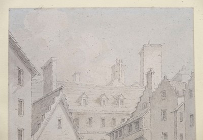 Lot 229 - Sunderland (Thomas, 1744-1828). View Looking up the West Bow from the Cowgate, Edinburgh