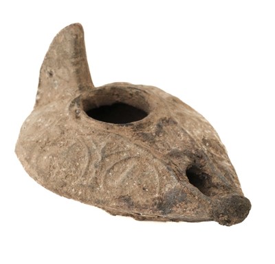 Lot 144 - Syria. A Syrian terracotta oil lamp circa 700 AD