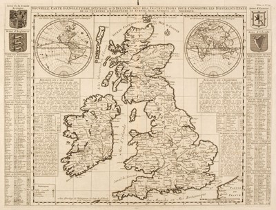 Lot 151 - British Isles. Chatelain (Henri Abraham). Nouvelle Carte D'Angleterre..., circa 1720
