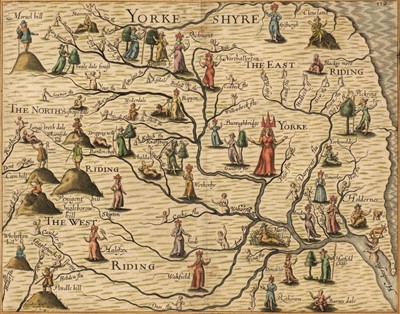 Lot 161 - Drayton (Michael). Untitled allegorical map of Yorkshire, circa 1622