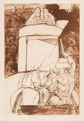 Lot 430 - Frink (Elizabeth, 1930-1993), Agamemnon at the Lion Gate, 1988, etching, signed