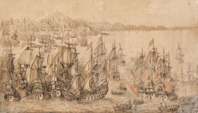 Lot 202 - Dutch School, Early 17th Century. A Dutch Naval Engagement