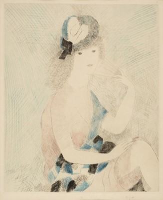 Lot 307 - Laurencin (Marie, 1853-1956). L'Éventail Rose, 1927, etching printed in colours, signed