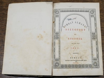 Lot 43 - India. The Bombay Almanac, Directory and Register for the year 1842, Bombay: John Fisk, 1841