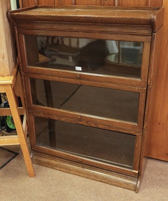 Lot 425 - Bookcase. A 1920s Globe Wernicke style 3-tier bookcase