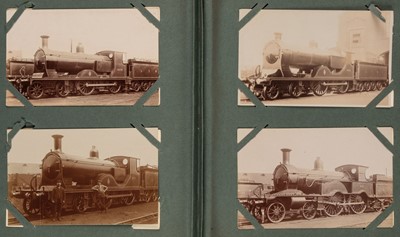 Lot 267 - Railway Postcards. A group of 3 postcard albums containing approximately 288 real photo postcards