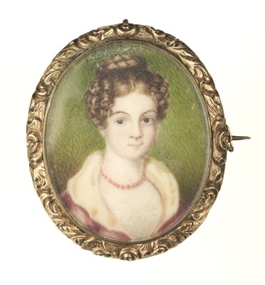 Lot 31 - Portrait Miniature. A Regency period portrait miniature of a young girl