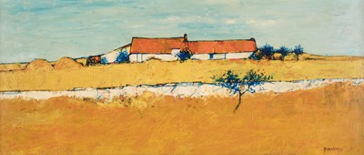 Lot 362 - Humphreys (David, 1937-). Farm buildings in a Landscape