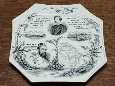 Lot 78 - A Commemorative Staffordshire Pottery Dish for the Emin Pasha Relief Expedition, 1887