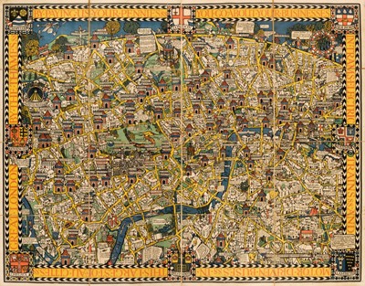 Lot 190 - London. Gill (MacDonald), The Wonderground Map of London Town, 1914
