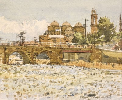 Lot 401 - Howard (Ken, 1932-2022). Buildings and Bridge over a River, Greece