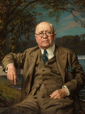 Lot 353 - Cooper (A. E., 1883-1974). Portrait of Sir Edward M. Mountain, 1948, oil on canvas, signed