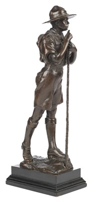 Lot 315 - Scouting. A bronze figure of a Boy Scout circa 1929