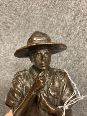 Lot 315 - Scouting. A bronze figure of a Boy Scout circa 1929