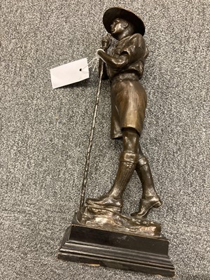 Lot 315 - Scouting. A bronze figure of a Boy Scout circa 1929