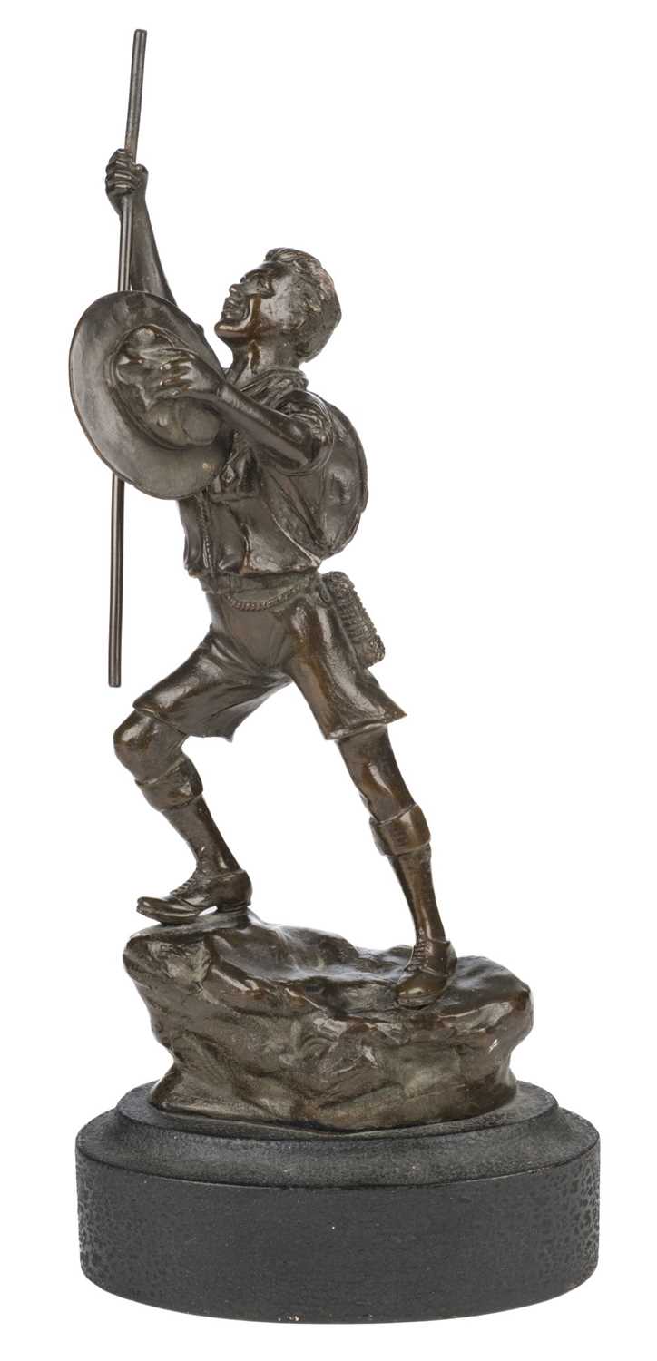 Lot 314 - Scouting. A bronze figure of a Boy Scout