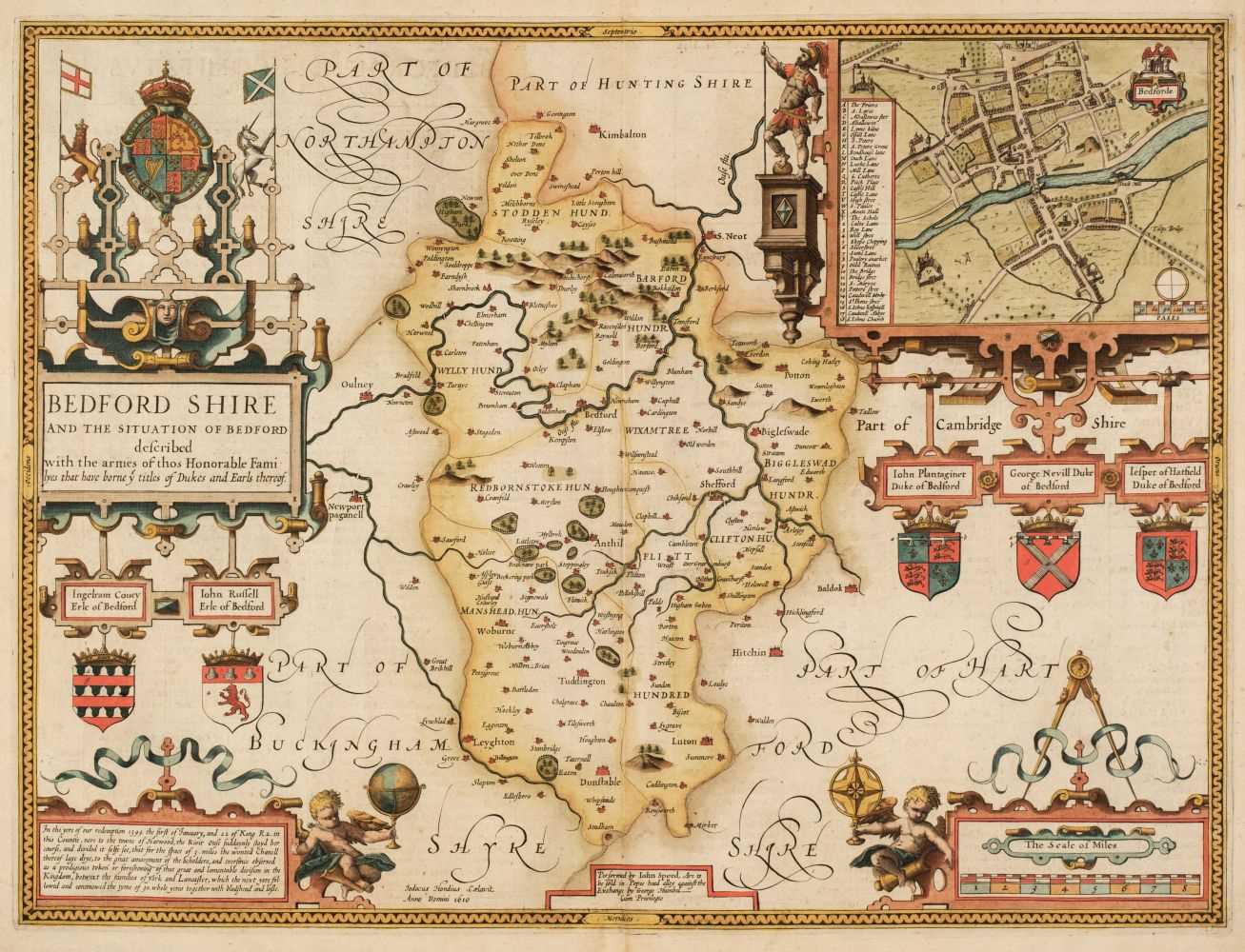 Lot 145 - Bedfordshire. Speed (John), Bedford Shire and the Situation of Bedford described..., 1616