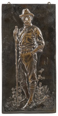 Lot 313 - Scouting. A bronze Baden-Powell wall plaque circa 1910 by Waller Hubert Paton (1863-1940)