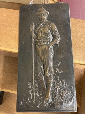 Lot 313 - Scouting. A bronze Baden-Powell wall plaque circa 1910 by Waller Hubert Paton (1863-1940)