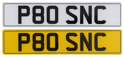 Lot 280 - P&O. A personalised car number plate 'P80 SNC'