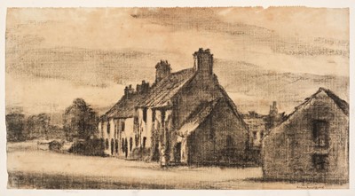 Lot 382 - Bone (David Muirhead, 1876-1953). Ballantrae Road, black crayon on paper..., and one other