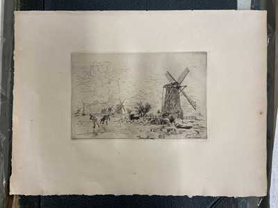 Lot 235 - Jongkind (Johann Barthold, 1819-1891). Moulins en Hollande, 1867, etching, and 4 others