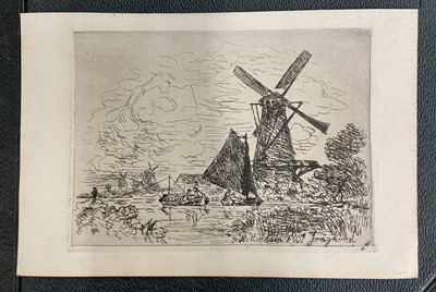 Lot 235 - Jongkind (Johann Barthold, 1819-1891). Moulins en Hollande, 1867, etching, and 4 others