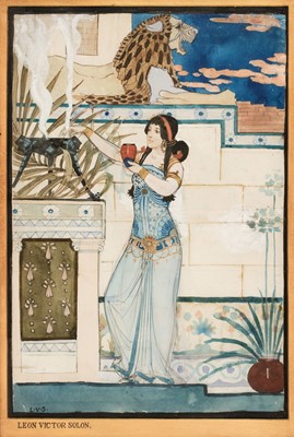 Lot 374 - Solon (Léon Victor, 1872-1957). Egyptian woman burning incense, original poster design