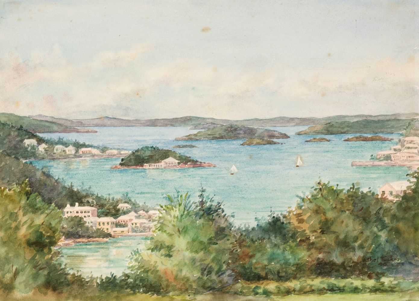 Lot 387 - Tucker (Ethel, 1874-1962). View of Hamilton Harbour, Bermuda, 1940