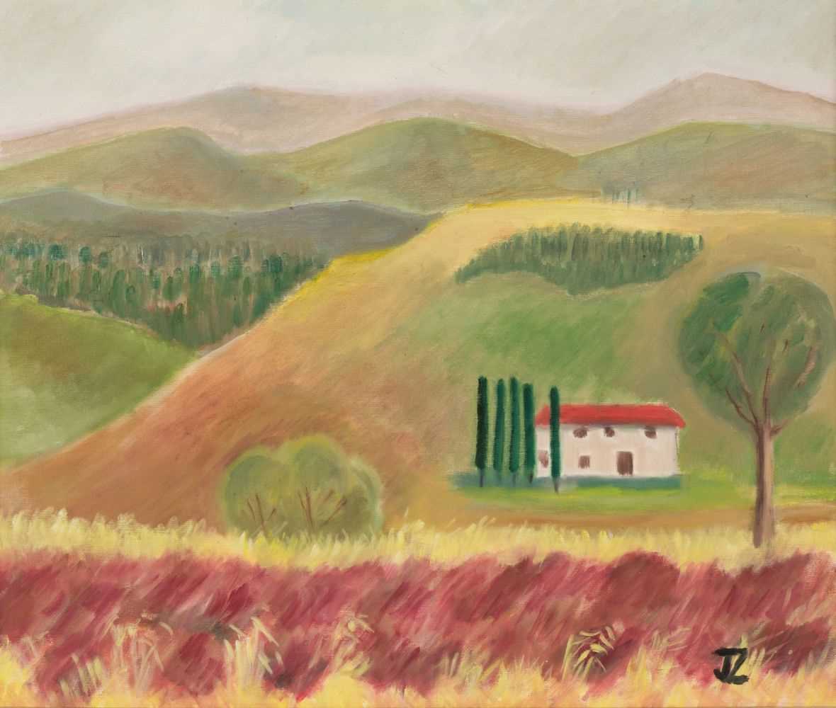 Lot 167 - Zuckerman (Joan, 1918-2000). Farm House, Tuscany, 1995, oil on canvas