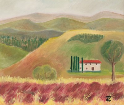 Lot 167 - Zuckerman (Joan, 1918-2000). Farm House, Tuscany, 1995, oil on canvas