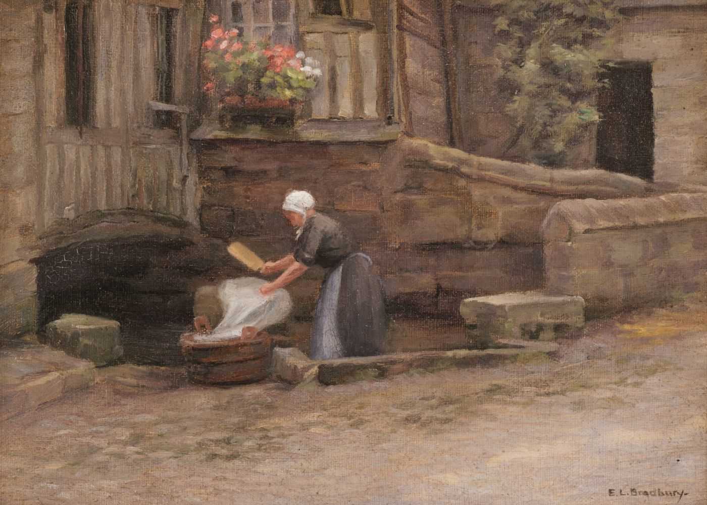 Lot 227 - Bradbury (Emma Louise, 1866-1959). Washerwoman, Caudebec