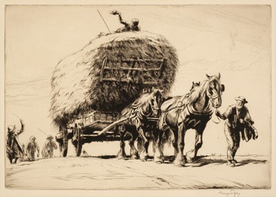 Lot 332 - Soper (George, 1870-1942). Summer, the Last Load, drypoint etching