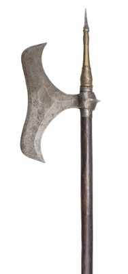 Lot 352 - Fighting Axe. A 19th century Indian Bullova fighting axe of the Choto Nagpur