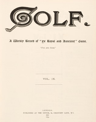 Lot 444 - Gol;f Weekly 2 volumes 1895