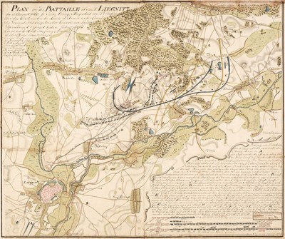 Lot 196 - Manuscript Campaign Maps. Plan von der Battaille ohnweit Liegnitz den 15 August 1760