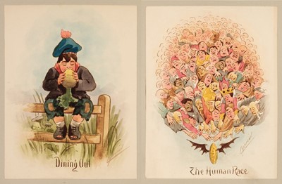 Lot 242 - Cynicus (pseud., Martin Anderson). An album containing 112 original humorous watercolours, c.1899