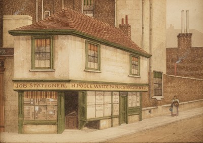 Lot 76 - Dickens (Charles). A pair of watercolours depicting different street scenes, circa 1870