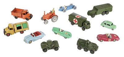 Lot 265 - Dinky Toys. A collection of 44 post-war die-cast metal toy vehicles, c. 1950s