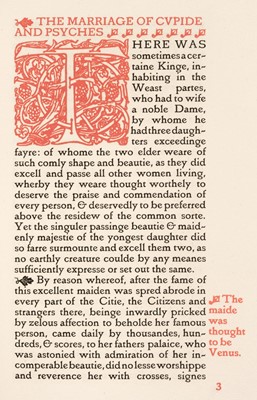 Lot 817 - Apuleius (Lucius). The Excellent Narration of the Marriage of Cupide and Psyches, Vale Press, 1897