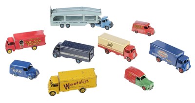 Lot 262 - Dinky Toys. A collection of 22 die-cast metal toy post-war commercial vehicles, late 1940s & 1950s